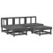 Set mobilier relaxare de gradina 5 piese gri lemn masiv de pin