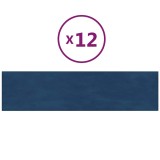 Cumpara ieftin Panouri de perete 12 buc. albastru 60x15 cm catifea 1,08 m&sup2;