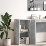 vidaXL Bibliotecă, 2 rafturi, gri beton, 40 x 30 x 76,5 cm, PAL