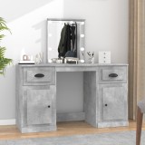 Cumpara ieftin Masă de toaletă cu LED, gri beton, 130x50x132,5 cm