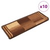 VidaXL Covorașe pentru scări autoadezive, 10 buc., maro, 65x21x4 cm 149845