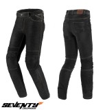 Blugi (jeans) barbati pentru scuter - motocicleta Seventy model SD-PJ6 tip Slim fit culoare: negru (cu insertii Aramid Kevlar) XXL