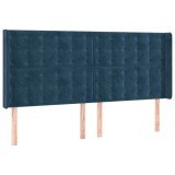 Cumpara ieftin Tablie pat cu urechi albastru inchis 203x16x118/128 cm catifea