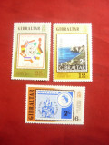 Serie Timbru pe timbru - Expozitie Amphilex 1977 Gibraltar , 3 valori, Nestampilat