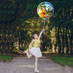 Balon Winnie Happy Birthday, folie, 45x45 cm, umflare aer sau heliu foto