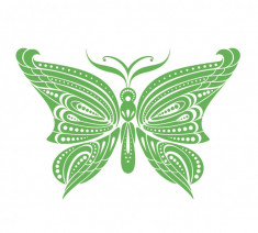 Sticker decorativ Fluture, Verde, 60 cm, 1151ST-7 foto