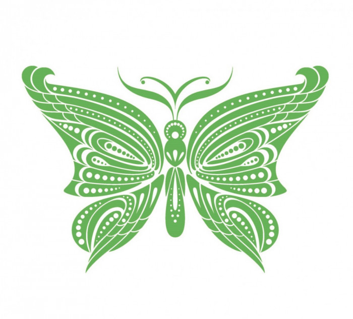 Sticker decorativ Fluture, Verde, 60 cm, 1151ST-7