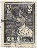 Mihai I, format mare, cu filigran (uzuale), 1928 - 25 B, obliterat, Regi, Stampilat