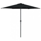 vidaXL Umbrelă de soare cu st&acirc;lp din aluminiu, negru, 270x246 cm 47350