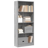vidaXL Bibliotecă, gri sonoma, 60x24x143 cm, lemn prelucrat 857817