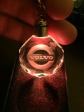 Breloc auto din cristal cu LED - Logo VOLVO