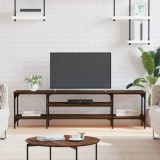 VidaXL Comodă TV, stejar maro, 161x35x45 cm, lemn prelucrat &amp; fier 831812