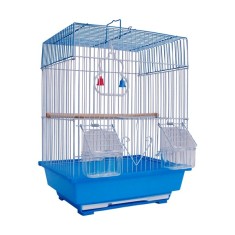 Colivie Patrata 39 x 30 x 23 cm, pentru pasari exotice, Albastru, Ropet