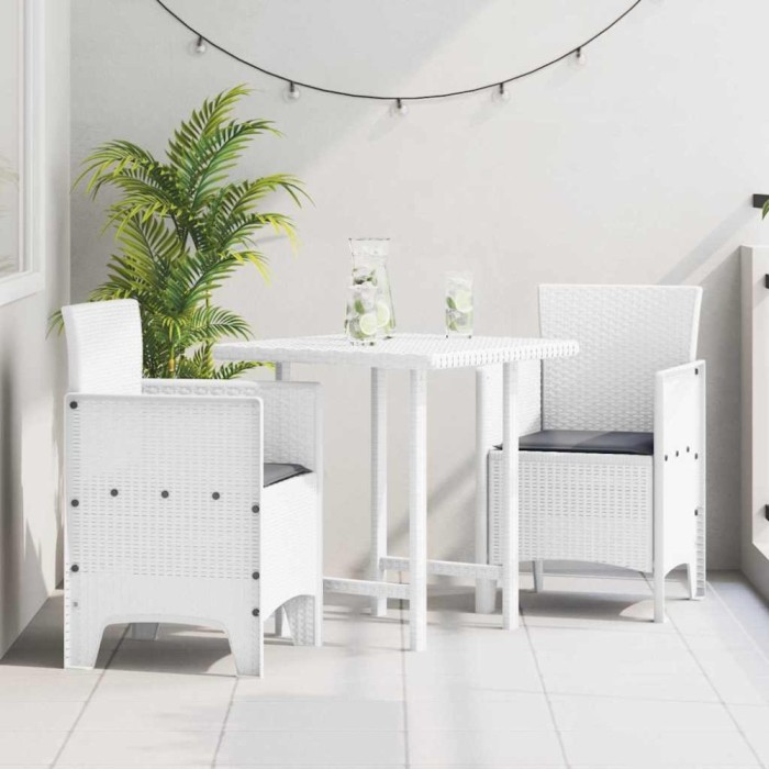 Scaun pentru Grădină 2 pcs Alb Dimensiune: 53 x 49 x 85 cm PP