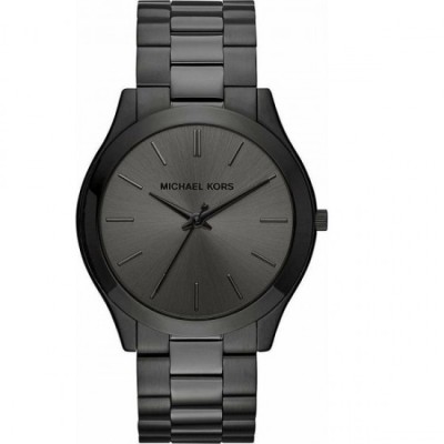 Ceas bărbătesc Michael Kors MK8507 Slim Runway cu cadran negru și cuarț din oțel inoxidabil foto