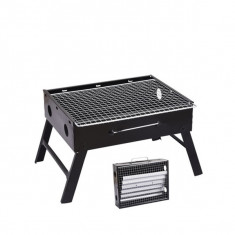 Gratar Portabil Drepunghiular Pliabil 36x27x20cm Otel BBQ06 JU foto