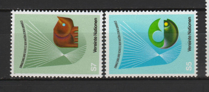 TIMBRE 142 7, ONU, VIENA, 1982, PASTRAREA SI PROTECTIA MEDIULUI INCONJURATOR.