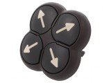 Comutator 4 poziții 22mm negru fără IP66