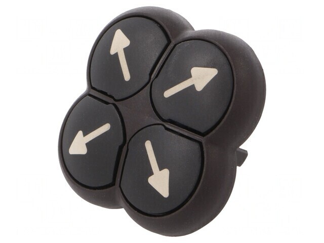 Comutator 4 poziții 22mm negru fără IP66