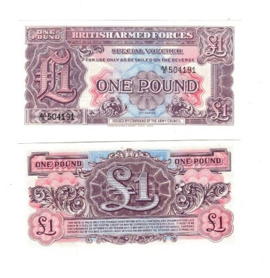 Marea Britanie 1948 - 1 Pound, Forțele Armate, UNC foto