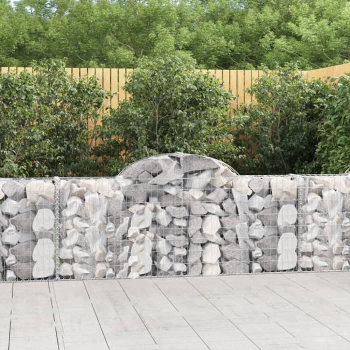 vidaXL Coșuri gabion arcuite 6 buc, 200x30x80/100cm, fier galvanizat 3146093