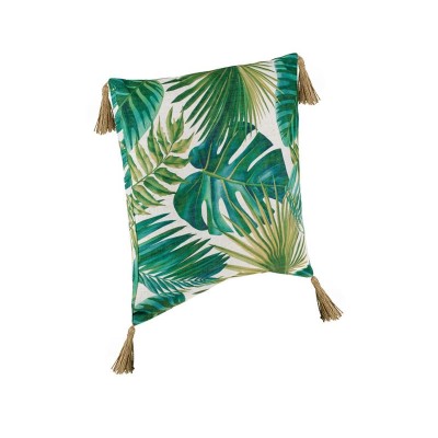 Perna decorativa, 50x50 cm, Verde, Frunze, Poliester, ATU-0803933 foto