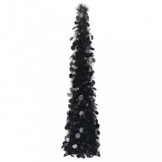 Brad de Crăciun artificial tip pop-up, negru, 120 cm, PET