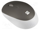 Mouse NATEC fără fir, optic, 4 butoane, Bluetooth 5.1, alb-gri, rază 10m, ergonomic