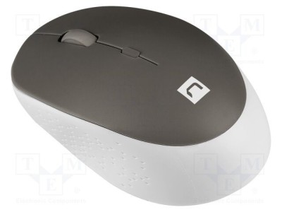Mouse NATEC fără fir, optic, 4 butoane, Bluetooth 5.1, alb-gri, rază 10m, ergonomic foto