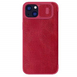 Cumpara ieftin Husa pentru iPhone 15 Plus, Nillkin QIN Leather Case, Red