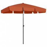 Umbrelă de plajă, cărămiziu, 200x125 cm, vidaXL