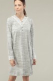 Cămașă de noapte din bumbac cu dantelă, Gisela 3/1532 - Gri, 3-M Standard