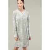 Cămașă de noapte din bumbac cu dantelă, Gisela 3/1532 - Gri, 2-S Standard