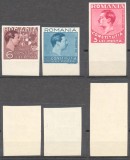 ROMANIA 1938 Constituția Carol II serie 3 timbre NEdantelate MNH cu margine de coala, tiraj 200 serii