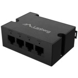 Switch Lanberg DIN-GE4-BT-90W, 4 porturi 1000BASE-T, Unmanaged, maxiumum network link speed 1 Gbps, chipset Airoha AN8855HN, standar PoE 802.3at, 802.