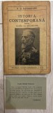 Lot carte + flyer / Istoria contemporana pentru clasa a VII-a secundara - D.D. Patrascanu (tatal lui Lucretiu Patrascanu), 1935 / Semnat olograf