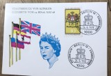 CPISTR11 Plic Filatelic Regina Elisabeta II Berlin 1978 - Vizita de Stat, stampila speciala prima zi, stare impecabila, vezi poze.