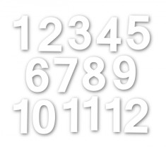 Set 15 numere din mdf alb 2.5 mm pentru ceas de perete sau cadran ceas foto