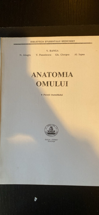 Carti UMF - Anatomia omului - peretii trunchiului