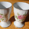 SET,serviciu,2 PAHARE PICTATE, CUPE,VASE FLORI PORTELAN ENGLEZESTI,VAZE ENGLAND