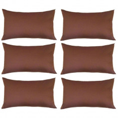 Set 6 Perne decorative dreptunghiulare, 50x30 cm, pline cu Puf Mania Relax, culoare maro