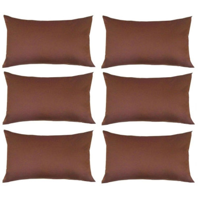 Set 6 Perne decorative dreptunghiulare, 50x30 cm, pline cu Puf Mania Relax, culoare maro foto