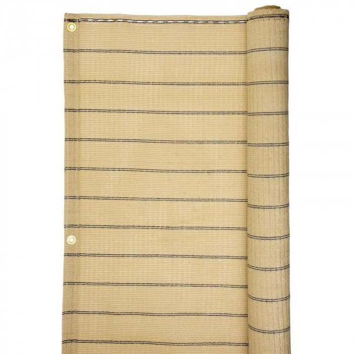 Paravan pentru balcon, terasa, gard, bej, 185 g/m2, UV, 5x1.5 m