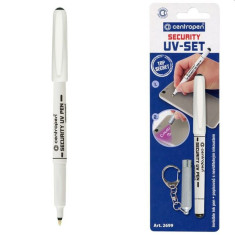 Set marker permanent UV cu lanterna inclusa, varf rotund, grosime 1 mm