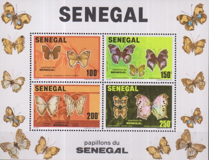 Timbre cu fluturi din Senegal