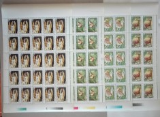 TIMBRE ROM&Acirc;NIA LP1381/1995 Anul European al Conservării Naturii SET 4 COLI -MNH
