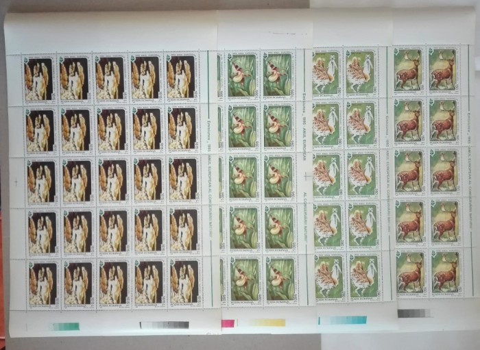 TIMBRE ROM&Acirc;NIA LP1381/1995 Anul European al Conservării Naturii SET 4 COLI -MNH