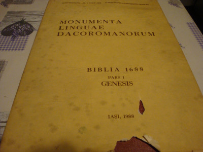 Biblia 1688 - partea 1-a - Genesis - Iasi 1988 foto