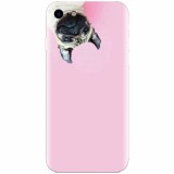 Husa silicon pentru Apple Iphone 6 Plus, Dog And Pink