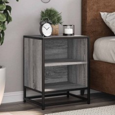 vidaXL Noptiera gri Sonoma 40x31x50 cm lemn prelucrat si metal 848705